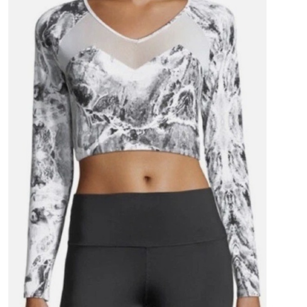 NWT Varley Women's Alpine Granite Performance Long Sleeve Active Crop Top MD